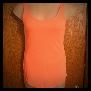 Heathered Light Neon Orange Racerback Tank Top XL